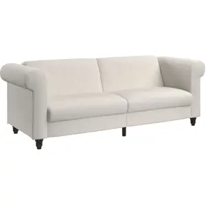 Dorel Home Canapé-lit 3 places en tissu crème pas cher