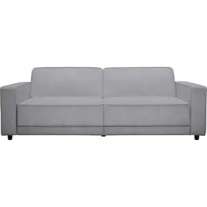 DOREL HOME Allie - Canapé clic-clac 3 places en velours gris clair pas cher