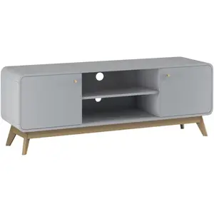 Loft24 Meuble TV avec 2 portes en mélaminé gris pas cher
