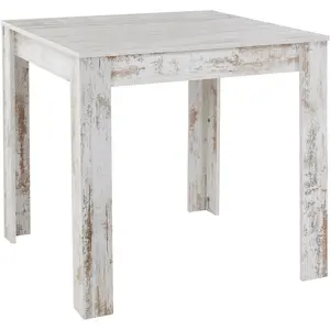 Loft24 Table à manger en mélaminé blanc 4 personnes L80 pas cher