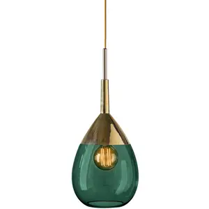EBB & FLOW Lute suspension ivy green/gold Ø 22 cm