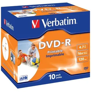 Verbatim (43521) : DVD-R 16x 10-pack : Printable Optical Media pas cher