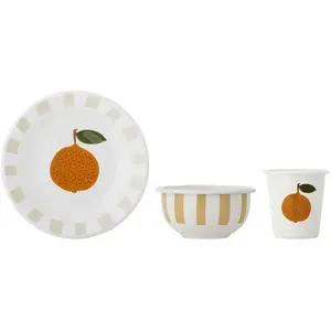 Bloomingville Mini - Set vaisselle en émail Agnès Blanc taille unique pas cher