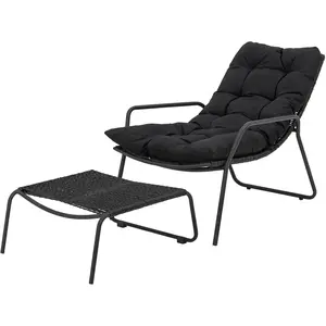 Bloomingville Chaise Boel avec repose-pieds - 82059701 pas cher