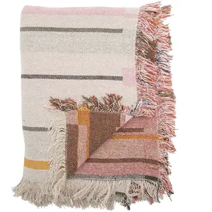 Bloomingville Couvre-lit Coton Multicolore 130X160 pas cher