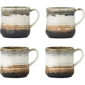 Comparateur de prix : Bloomingville Ensemble de 4 mugs Deana marron - 82072423