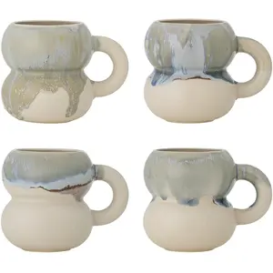 Comparateur de prix : Bloomingville Ensemble de 4 mugs Luna bleus - 82062967