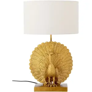 Bloomingville Lampe de table Paon dorée - 82068666 pas cher