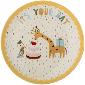 Bloomingville Mini - Assiette Celebrate Jaune taille unique pas cher
