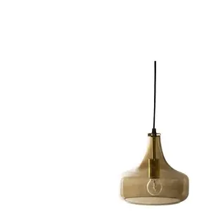 Comparateur de prix : Bloomingville Lampe suspendue, Verre fumé/Cordelette noire