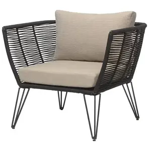 Bloomingville - Fauteuil rembourré Mundo - Beige - Fils PVC pas cher