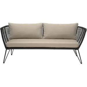 Bloomingville Canapé Mundo noir 175x72x74 cm pas cher