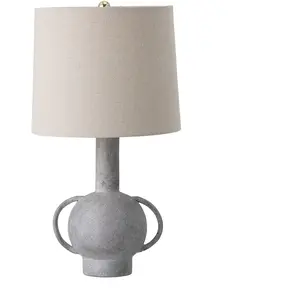 Bloomingville Lampe de table terre cuite - gris pas cher