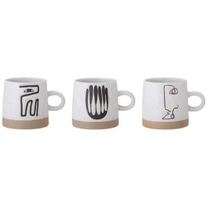 Bloomingville - 3 Mugs en Grès Eliana gris - D.9xH.9 cm T.U