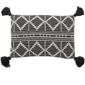 Bloomingville Coussin noir coton pas cher