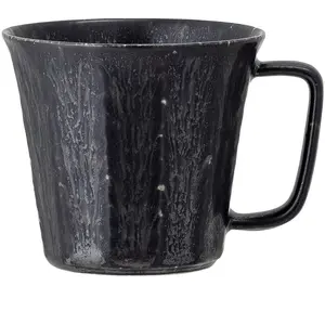 Bloomingville - 4 Mugs en Porcelaine Yoko noirs - D.9.5xH.8.5 cm T.U pas cher