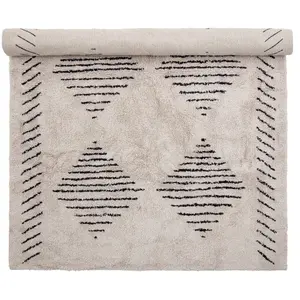 Tapis Jegor Nature Cotton - Bloomingville pas cher