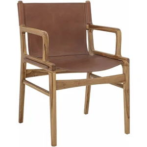 Chaise avec accoudoirs en cuir brun Ollie - BloomingvilleVendu parinteriorlabels