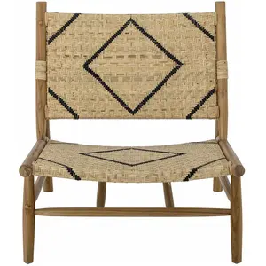 Bloomingville Chaise longue en teck naturel et rotin 70 x 78 cm Lennox... pas cher