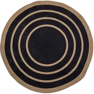 Tapis Lune Noir Seagrass - Bloomingville pas cher