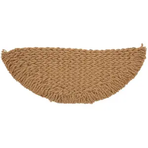 Bloomingville Paillasson en forme de demi-lune en fibres torsadées beiges 120x40 pas cher