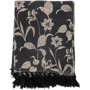 Comparateur de prix : Plaid fleuri Mali en coton noir recyclé Bloomingville
