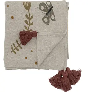 Plaid coton recyclé Bloomingville Bryn Bloomingville pas cher
