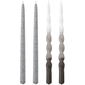 Bloomingville - 4 Bougies Frost grises - D.2.2xH.35 cm T.U pas cher