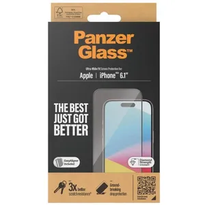 Comparateur de prix : Protection d'écran verre trempé iPhone 16 / 15 avec applicateur - PanzerGlass