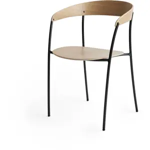 Chaise avec accoudoirs en chêne Missing - New Works