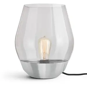 New Works Bowl lampe à poser acier/verre fumé pas cher