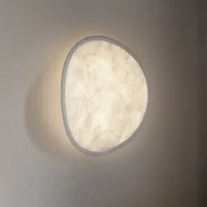New Works Applique murale LED Tense, blanc / blanc, Ø 35 cm, non-tissé pas cher