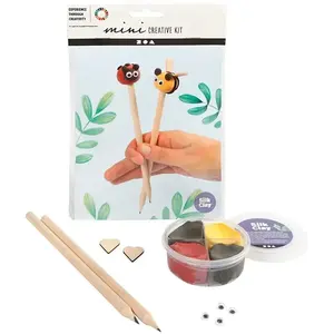 Creativ company Kit créatif modelage Silk Clay - Crayon coccinelle et abeille
