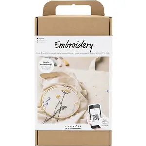 Comparateur de prix : Creotime Kit DIY Débutant - Creativ Company - Broderie - Tote Bag fleurs