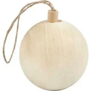 Creativ company Boule de Noël - Décorative - Bois - 4,8 cm - Beige - À suspendreVendu parcarrefour