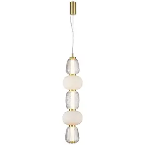 LOOM DESIGN Suspension LED Pearl 5 ambre/or Verre Hauteur 78cmVendu parluminaire