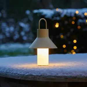 LOOM DESIGN Lampe à poser LED rechargeable Shadow Small, beige, IP65 pas cher