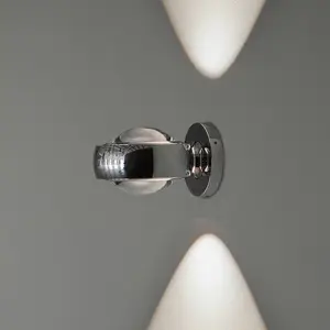LOOM DESIGN applique murale LED Optic couleur chrome Aluminium Ø 12cm pas cher