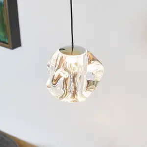 LOOM DESIGN Suspension LED Ice Ball, chrome/clair, Ø 10,5 cm pas cher