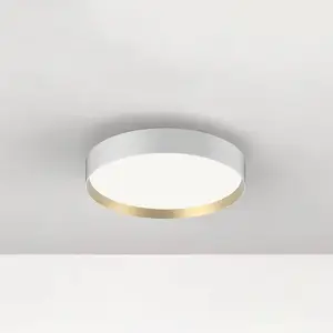 LOOM DESIGN Plafonnier LED Lucia, blanc/doré Ø 35 cm pas cher