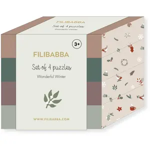 BB&Co Ensemble de 4 puzzles Wonderful Winter MULTICOLORE Filibabba