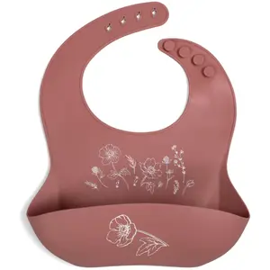 Bavoir silicone imprimé Fleurs d'automne MULTICOLORE Filibabba pas cher