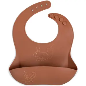 Bavoir silicone imprimé Ecureuil MULTICOLORE Filibabba pas cher