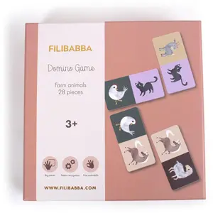 Scandinavian Baby Products Jeu Domino 28 pcs Animaux de la ferme MULTICOLORE Filibabba pas cher
