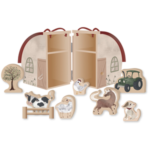 Scandinavian Baby Products Ma ferme en bois et ses animaux MULTICOLORE Filibabba