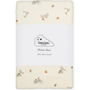 Cam Cam Copenhagen Drap housse en coton bio Bicycles (60 x 120 cm) pas cher