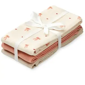 Lot de 3 langes bébé en mousseline Bows (70 x 70 cm) pas cher