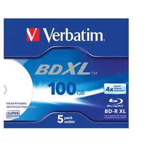 Verbatim - 5 x BD-R XL - 100 Go 4x - surface imprimable par jet d'encre - boîtier CD pas cher