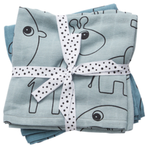 Lot de 2 petits langes Contour bleu - Done by deer pas cher