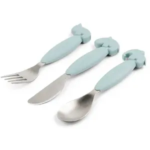 Comparateur de prix : Set de 3 couverts Easy-grip Deer friends Bleu